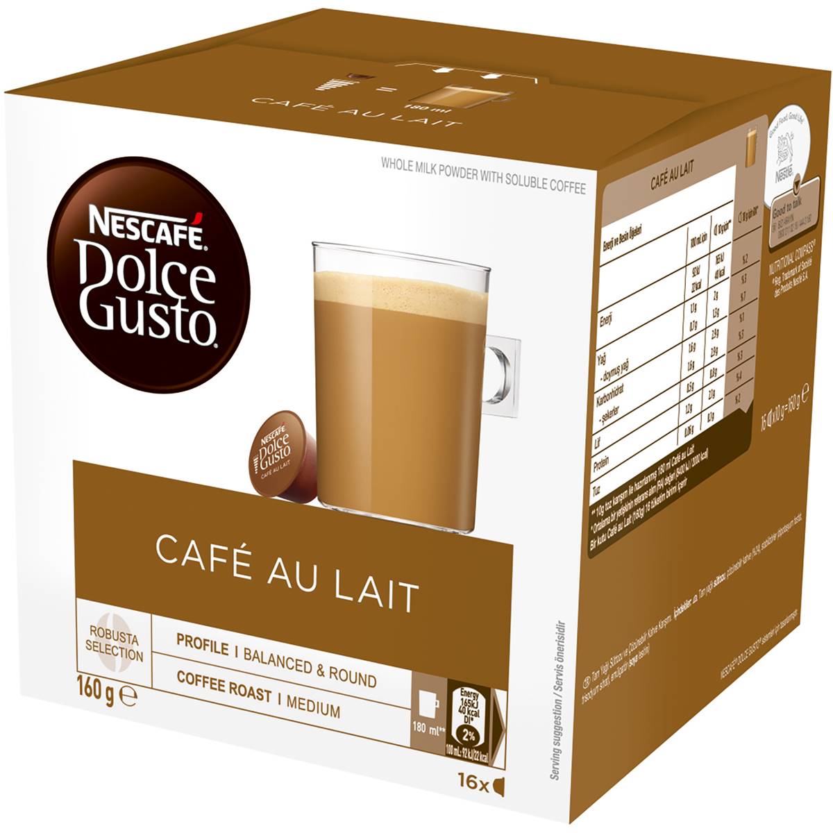 Dolce Gusto Cafe Au Lait  X 30