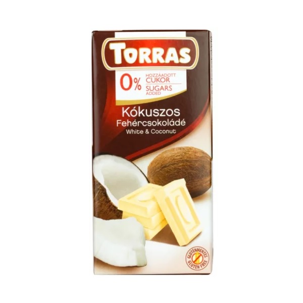 Torras White Choc Coconut 75g