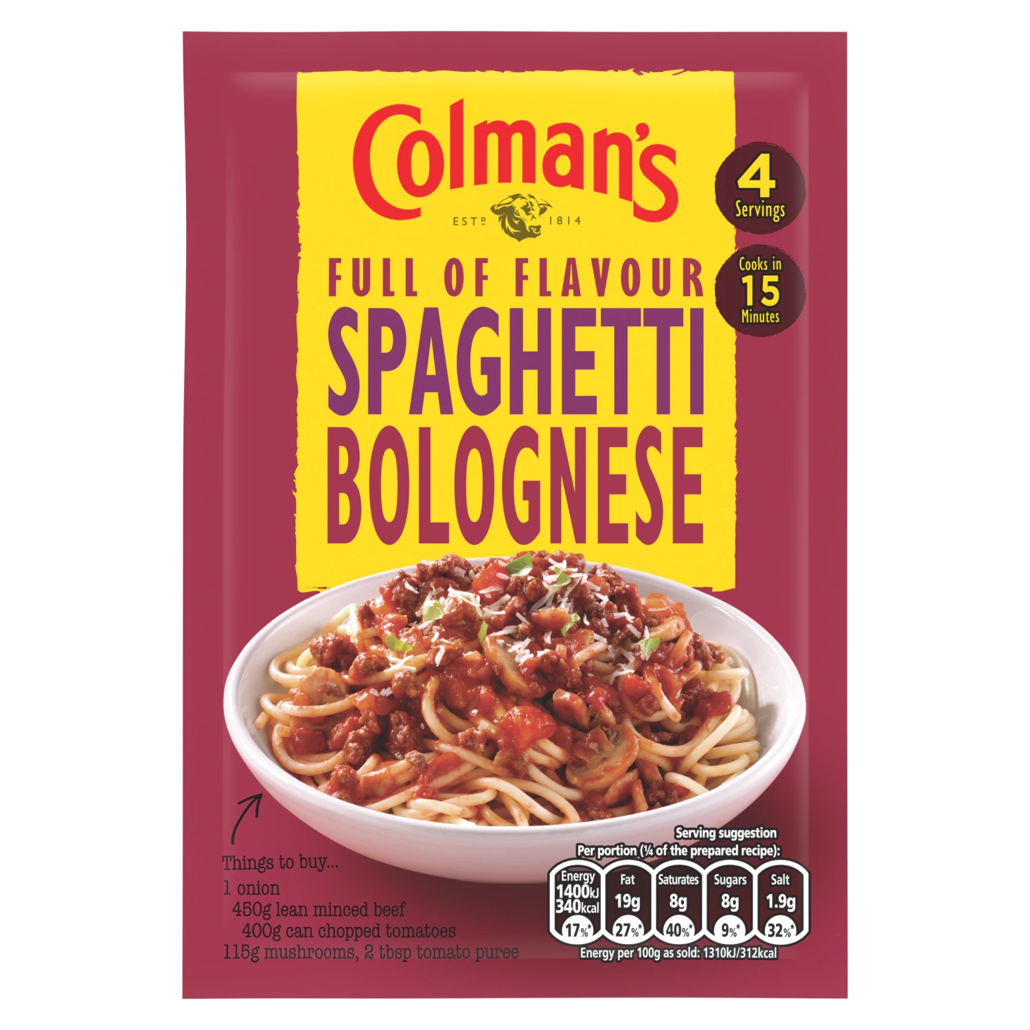 COLMANS SPAGHETTI BOLONESE 40G