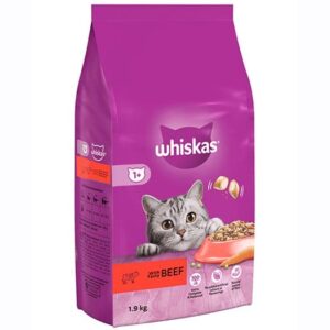 WHISKAS ADULT DRY BEEF 1.9KG