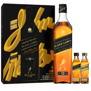 JOHNNIE WALKER BLACK LABEL 70CL + 2 X 5CL