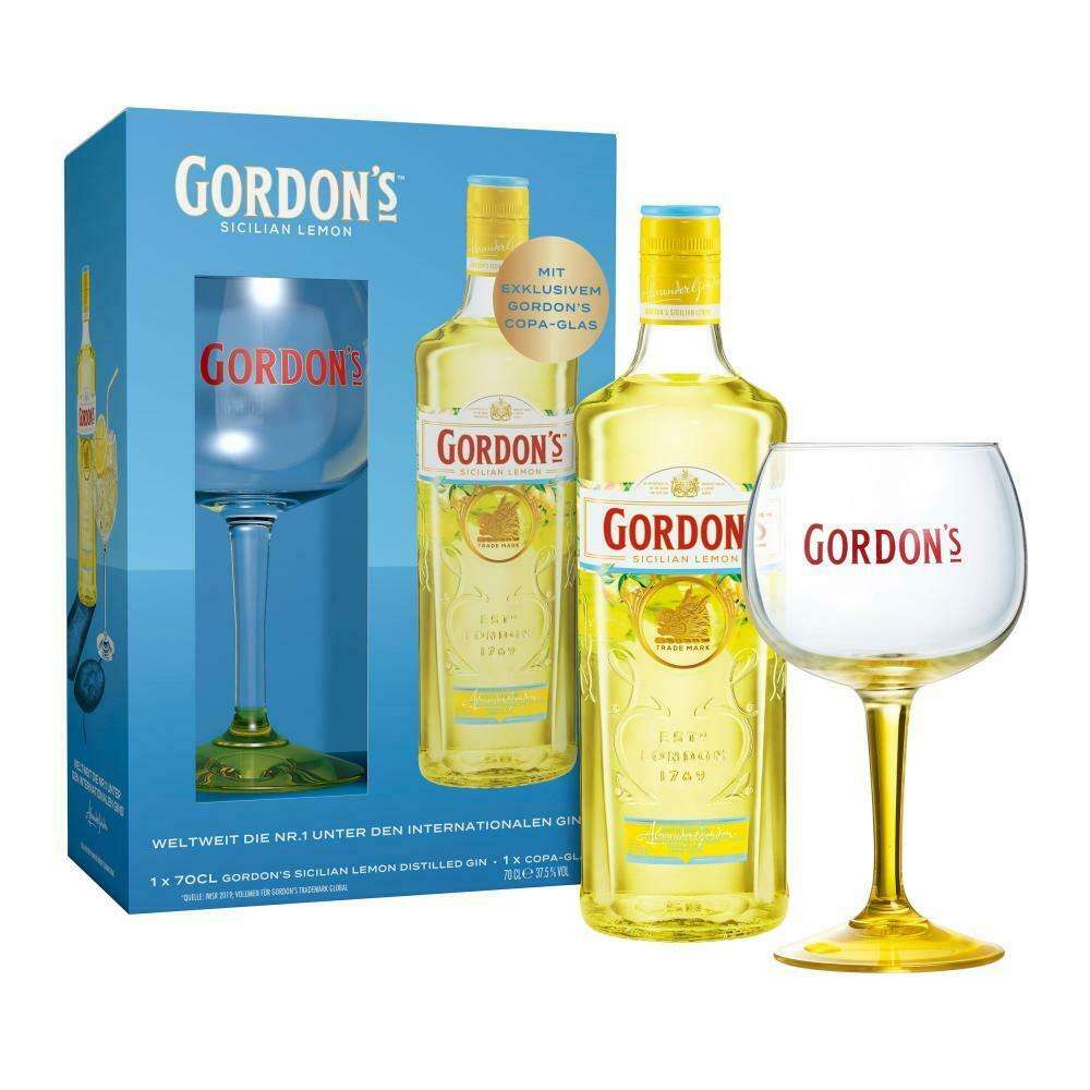 Gordons Sicilian Lemon + Glass 70cl