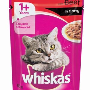 WHISKAS BEEF POUCH 85G