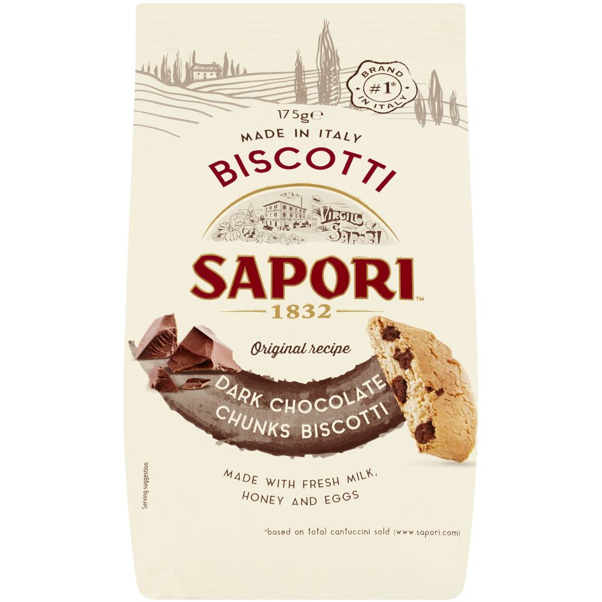 SAPORI DARK CHOC CHUNKS BAG 175G