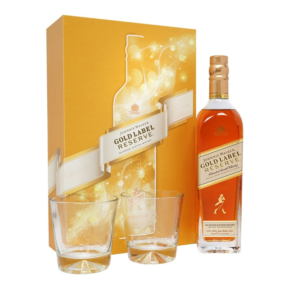 Johnnie Walker Gold Label + Glasses 70cl